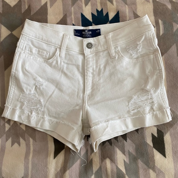 Hollister Pants - Hollister Women's White Denim Shorts